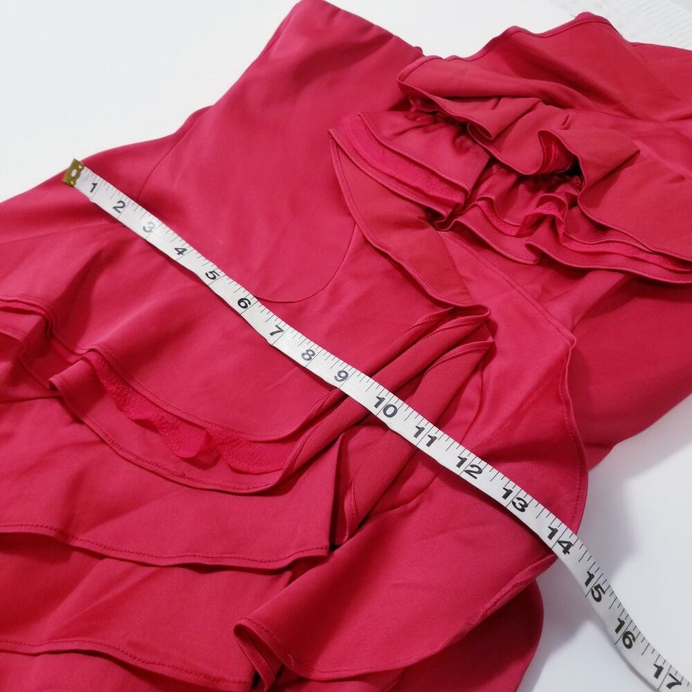 BCBGMaxAzria Jonesy Ruby Red Ruffle Mini Dress - Picture 4 of 13